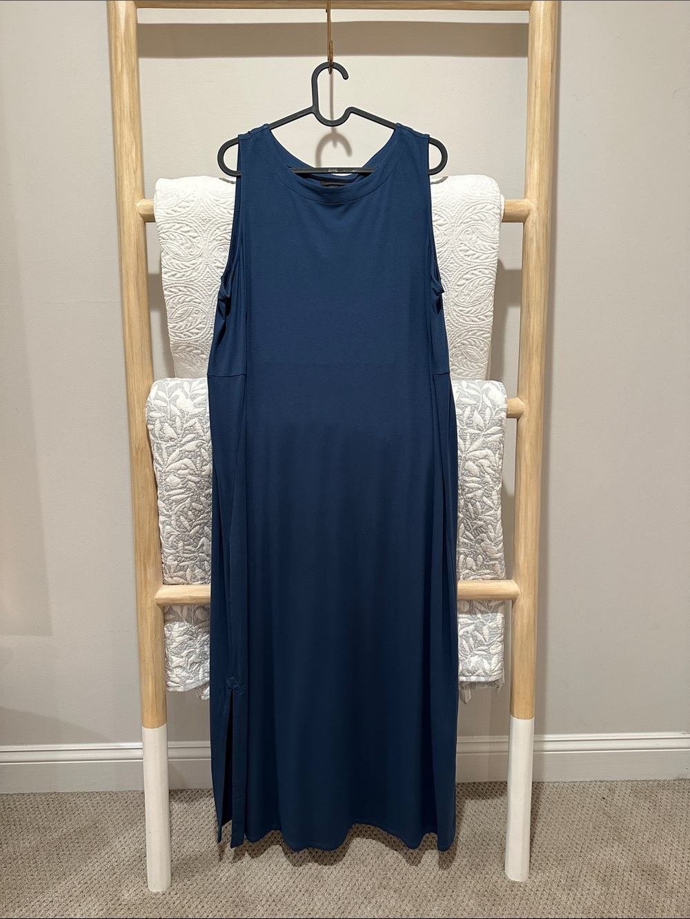 J. Jill Wearever Sleeveless Navy ocean Maxi Dress